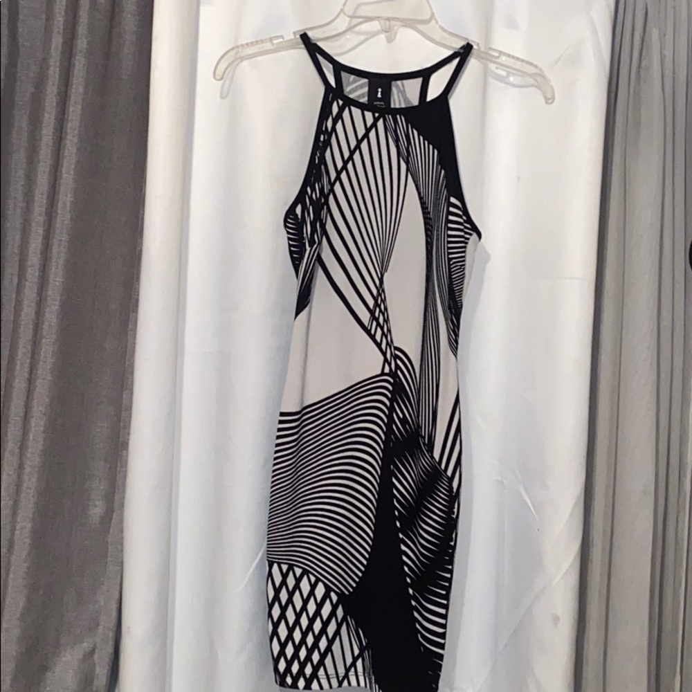 Black & White Mini Body-con Dress